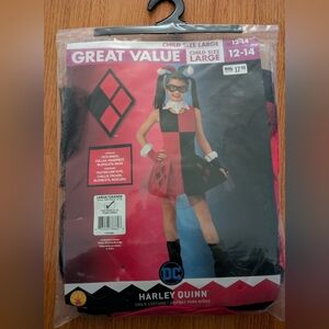 NWT Halloween Harley Quinn Costume Girls Large 12-14